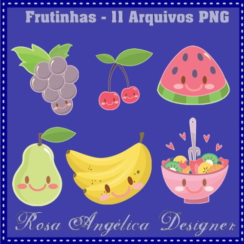 Kit Arquivo Digital em PNG Frutinhas