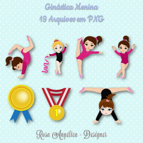 Kit Arquivo Digital em PNG Ginastica Menina