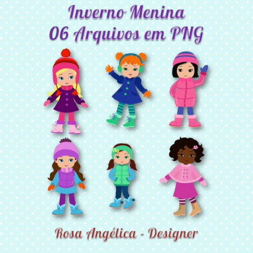 Kit Arquivo Digital em PNG Inverno Menina