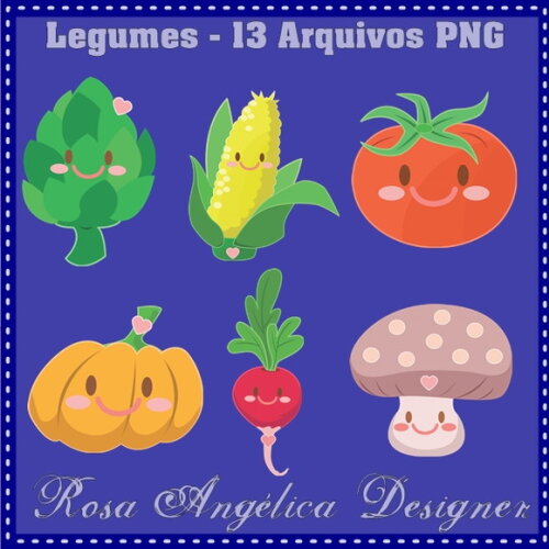 Kit Arquivo Digital em PNG Legumes