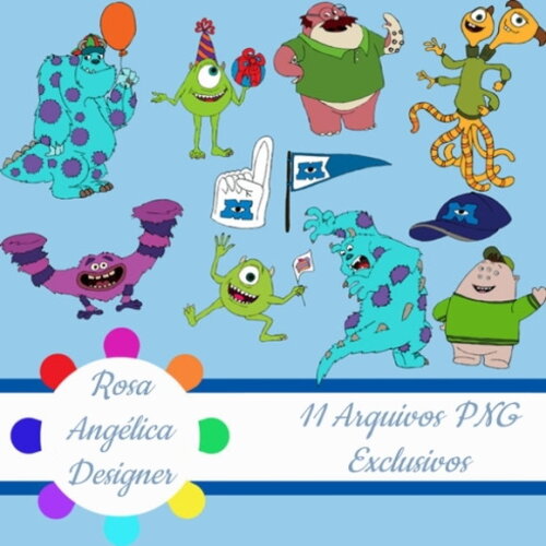 Kit Arquivo Digital em PNG Monstros SA