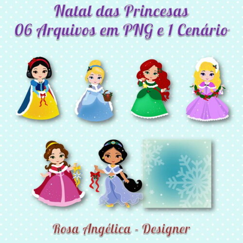 Kit Arquivo Digital em PNG Natal das Princesas