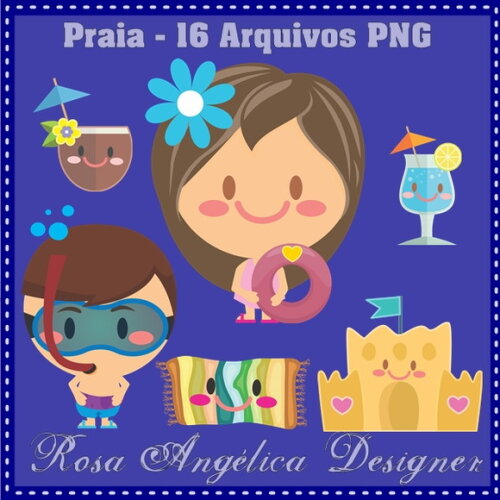 Kit Arquivo Digital em PNG Praia