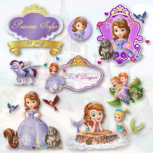 Kit Arquivo Digital em PNG Princesa Sofia 02