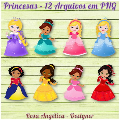 Kit Arquivo Digital em PNG Princesas