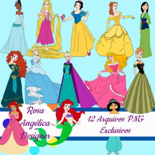Kit Arquivo Digital em PNG Princesas Disney