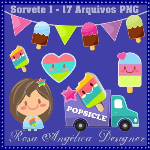Kit Arquivo Digital em PNG Sorvete 01
