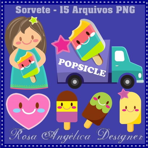 Kit Arquivo Digital em PNG Sorvete