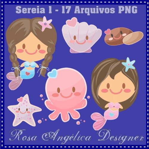 Kit Arquivo Digital em PNG Sereia 1