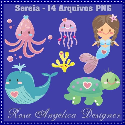 Kit Arquivo Digital em PNG Sereia