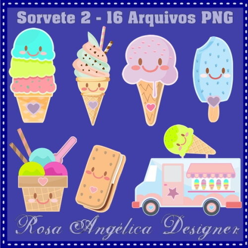 Kit Arquivo Digital em PNG Sorvete 02