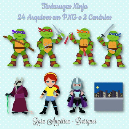 Kit Arquivo Digital em PNG Tartarugas Ninja