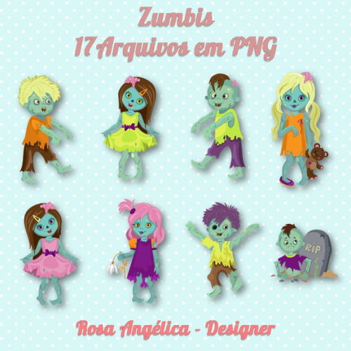 Kit Arquivo Digital em PNG Zumbis