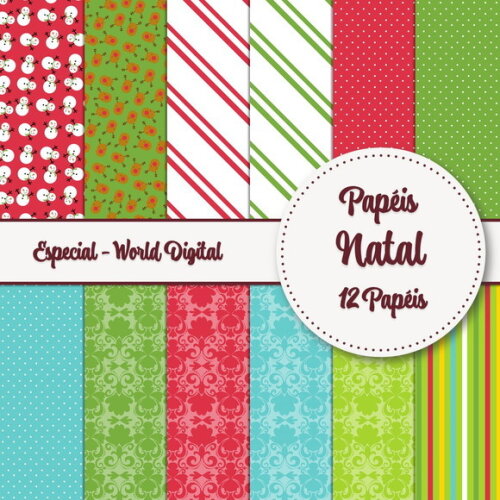 Kit Arquivo Papéis Digitais - Especial Natal