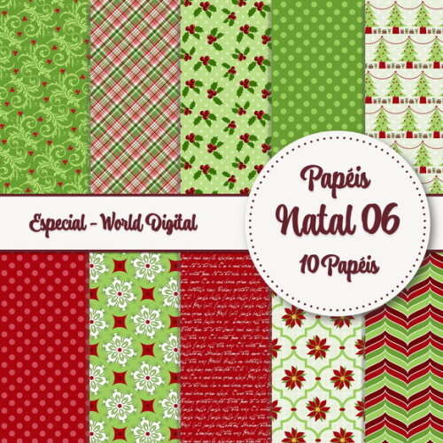 Kit Arquivo Papéis Digitais - Especial Natal 06