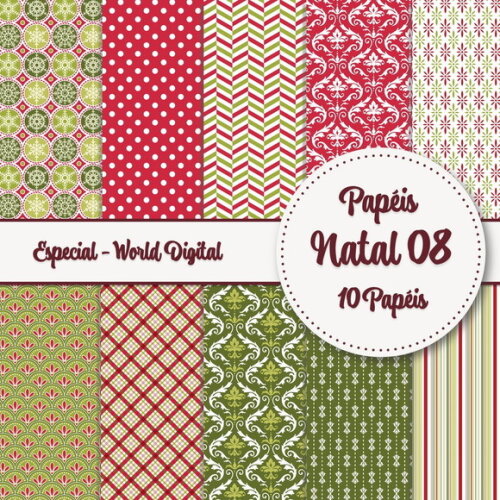 Kit Arquivo Papéis Digitais - Especial Natal 08