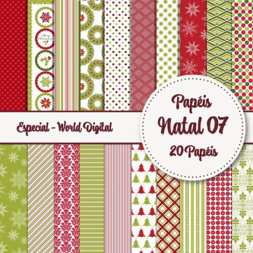 Kit Arquivo Papéis Digitais - Especial Natal 07