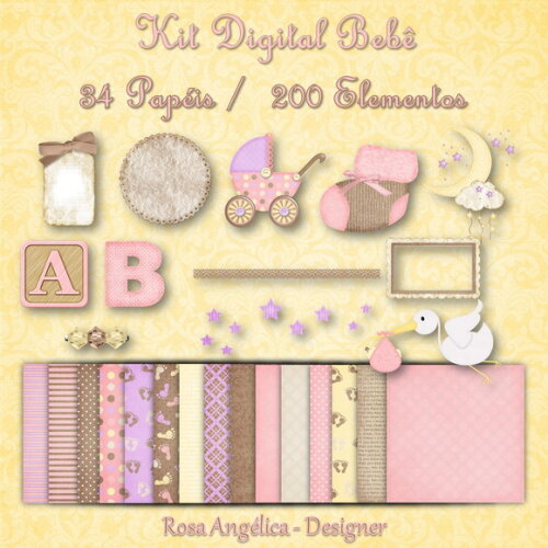 Kit Digital Bebê Menina