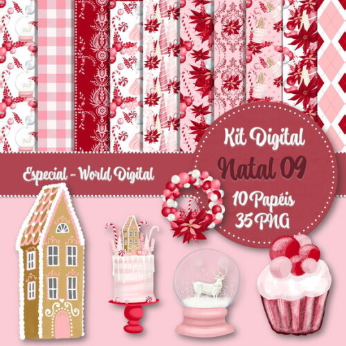 Kit Digital Completo Especial Natal 09