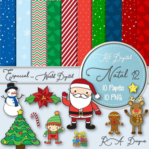 Kit Digital Completo Especial Natal 12