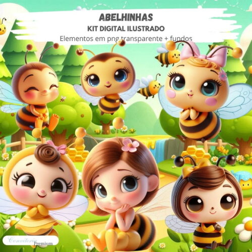 Kit Digital Completo Ia em 3d - Abelhinha + 1 Brinde