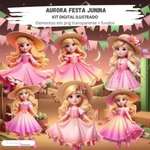 Kit Digital Completo Ia em 3d - Aurora Junina + 1 Brinde
