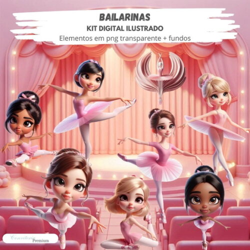 Kit Digital Completo Ia em 3d - Bailarinas + 1 Brinde