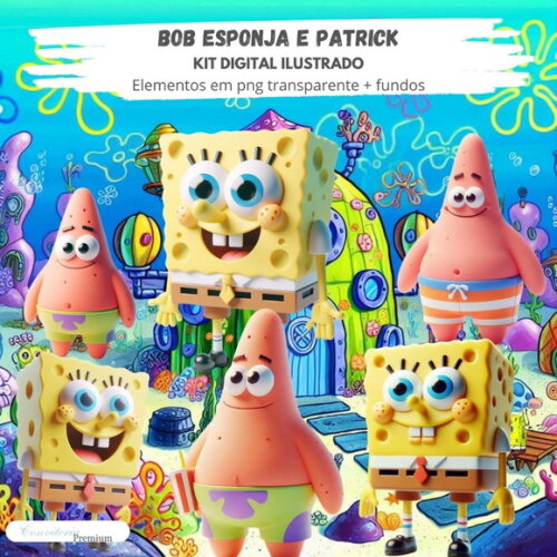 Kit Digital Completo Ia em 3d - Bob Esponja + 1 Brinde