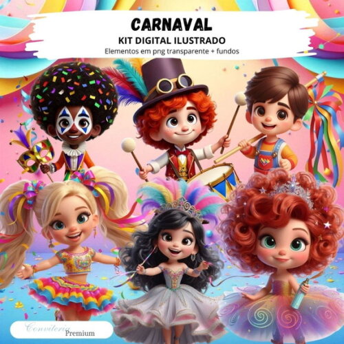 Kit Digital Completo Ia em 3d - Carnavel + 1 Brinde