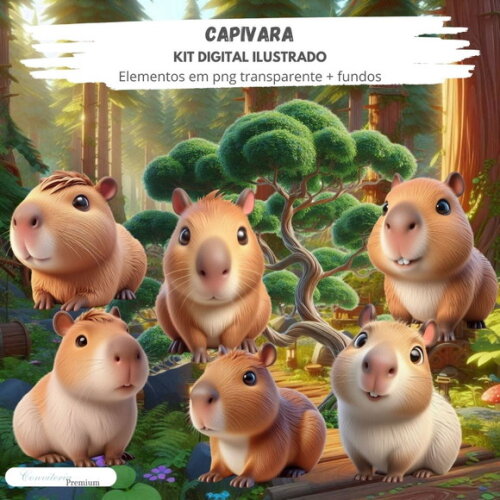 Kit Digital Completo Ia em 3d - Capivara + 1 Brinde