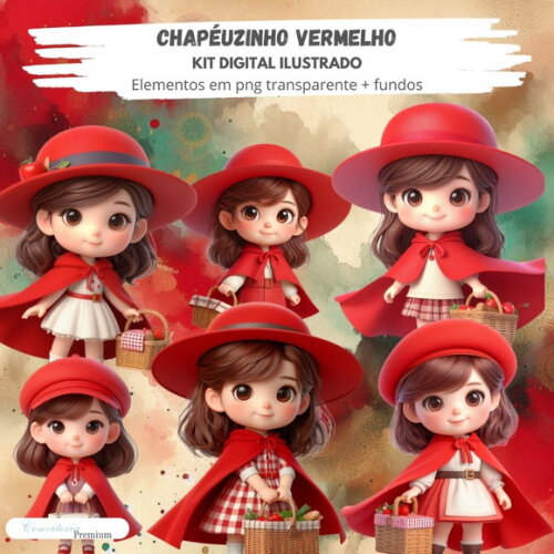 Kit Digital Completo Ia em 3d - Chapeuzinho Vermelho + 1