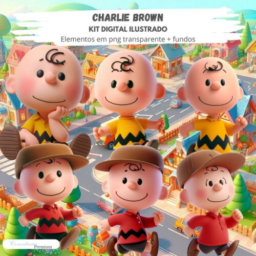 Kit Digital Completo Ia em 3d - Charlie Brown + 1 Brinde