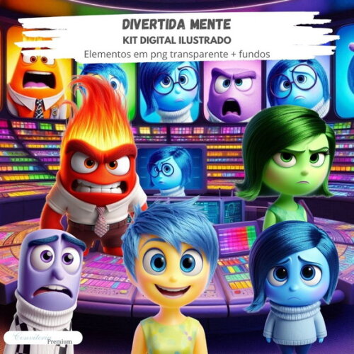 Kit Digital Completo Ia em 3d - Divertidamente + 1 Brinde
