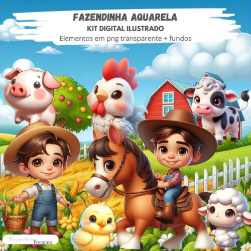 Kit Digital Completo Ia em 3d - Fazendinha + 1 Brinde