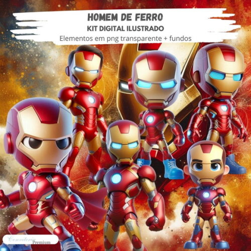 Kit Digital Completo Ia em 3d - Homem de Ferro + 1 Brinde
