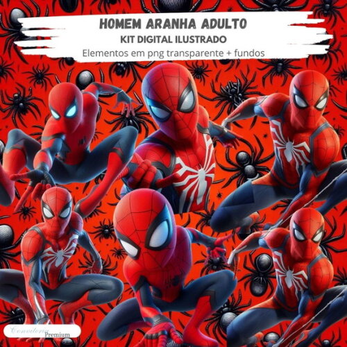 Kit Digital Completo Ia em 3d - Homem Aranha + 1 Brinde