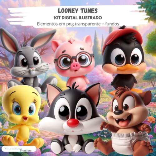 Kit Digital Completo Ia em 3d - Looney Tunes + 1 Brinde