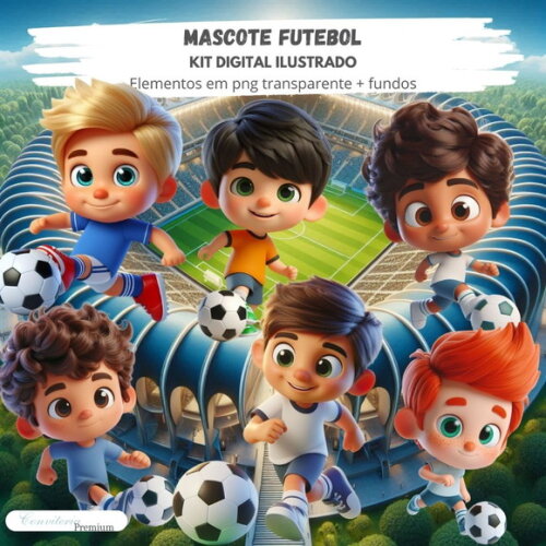 Kit Digital Completo Ia em 3d - Mascotes Futebol + 1 Brinde