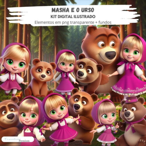 Kit Digital Completo Ia em 3d - m e o Urso + 1 Brinde