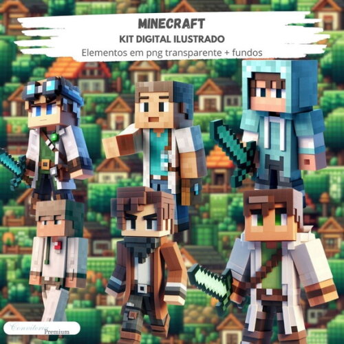 Kit Digital Completo Ia em 3d - Minecraft + 1 Brinde