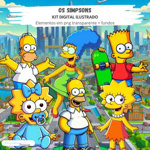 Kit Digital Completo Ia em 3d - os Simpsons + 1 Brinde