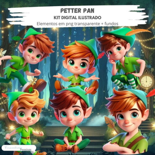 Kit Digital Completo Ia em 3d - Peter Pan + 1 Brinde