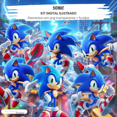 Kit Digital Completo Ia em 3d - Sonic + 1 Brinde
