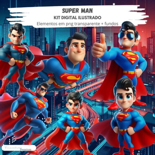 Kit Digital Completo Ia em 3d - Superman + 1 Brinde