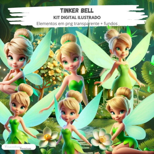Kit Digital Completo Ia em 3d - Tinker Bell + 1 Brinde