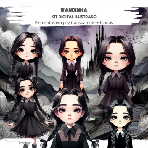 Kit Digital Completo Ia em 3d - Wandinha + 1 Brinde