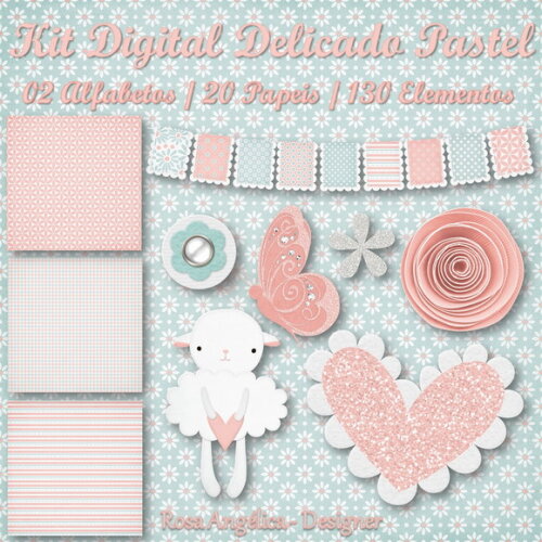 Kit Digital Delicado em Pastel
