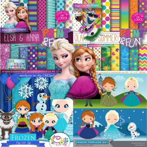 Kit Digital Frozen - 4 Kits diferentes