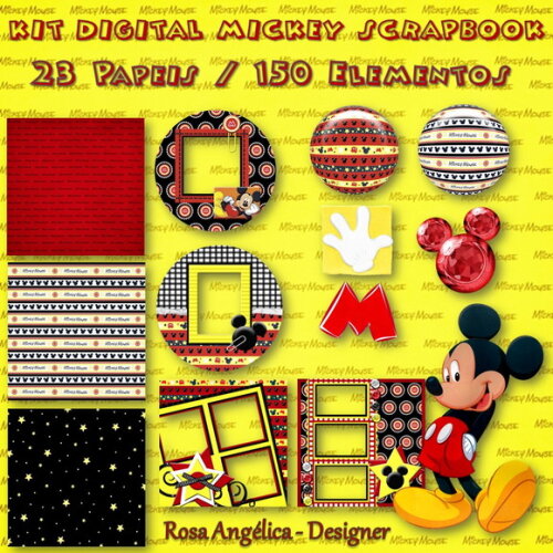 Kit Digital Mickey Scrapbook