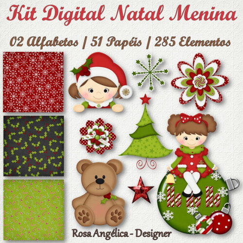 Kit Digital Natal Menina